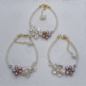 B115 Handmade Freshwater Baroque Pearl Bracelets